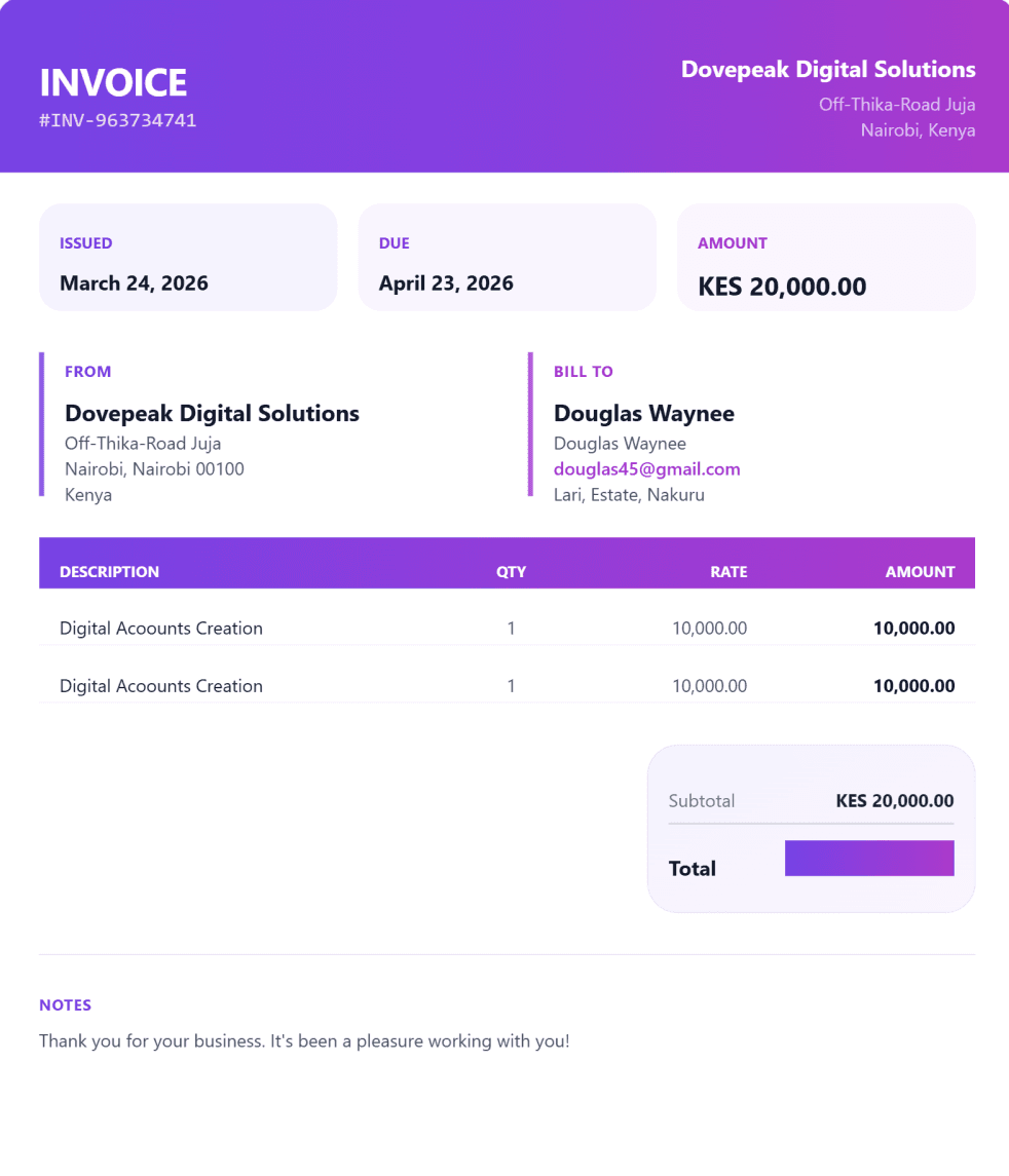 Minimal Invoice