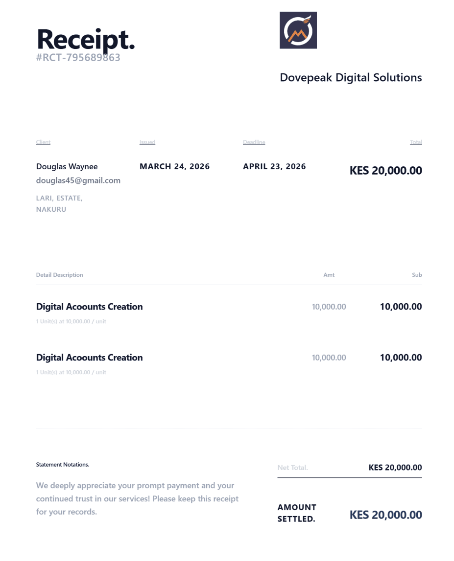 Modern Receipt