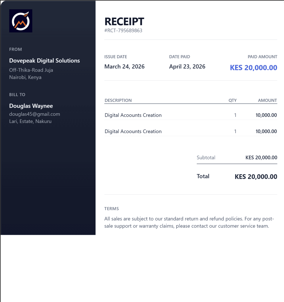Minimal Receipt