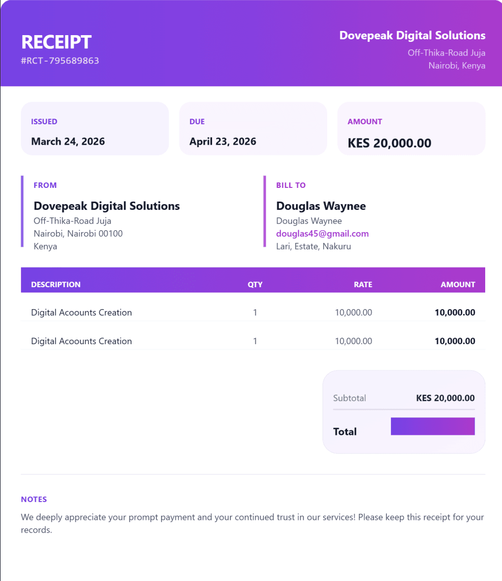 Simple Receipt