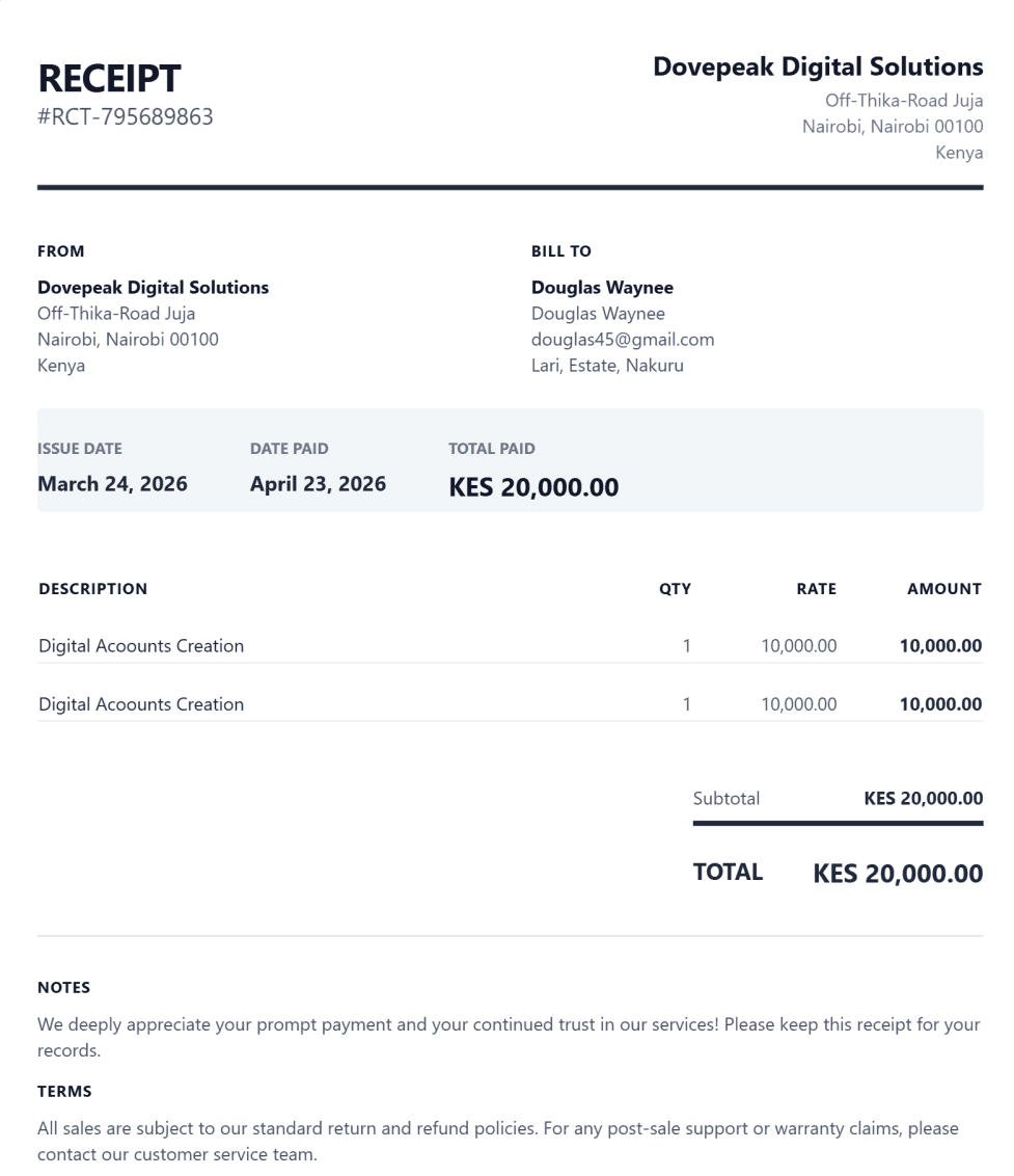 Elegant Receipt